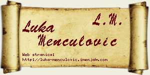 Luka Menčulović vizit kartica